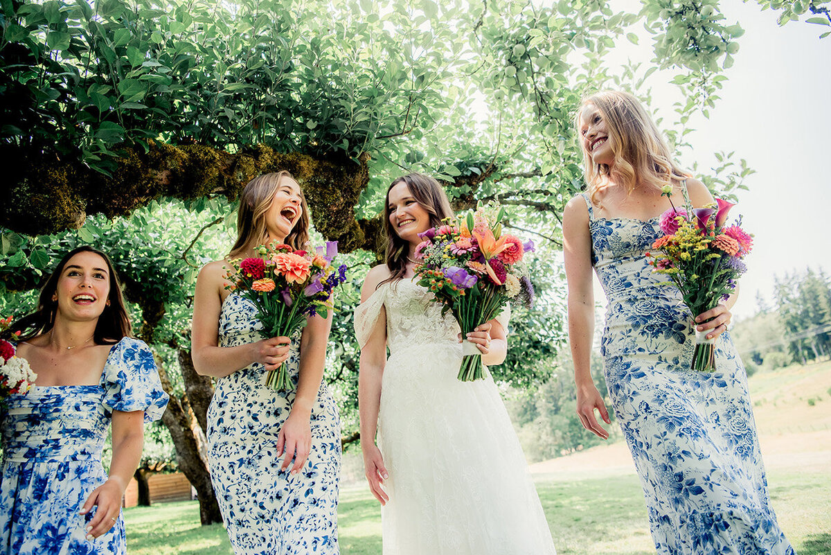 bride and bridesmaids