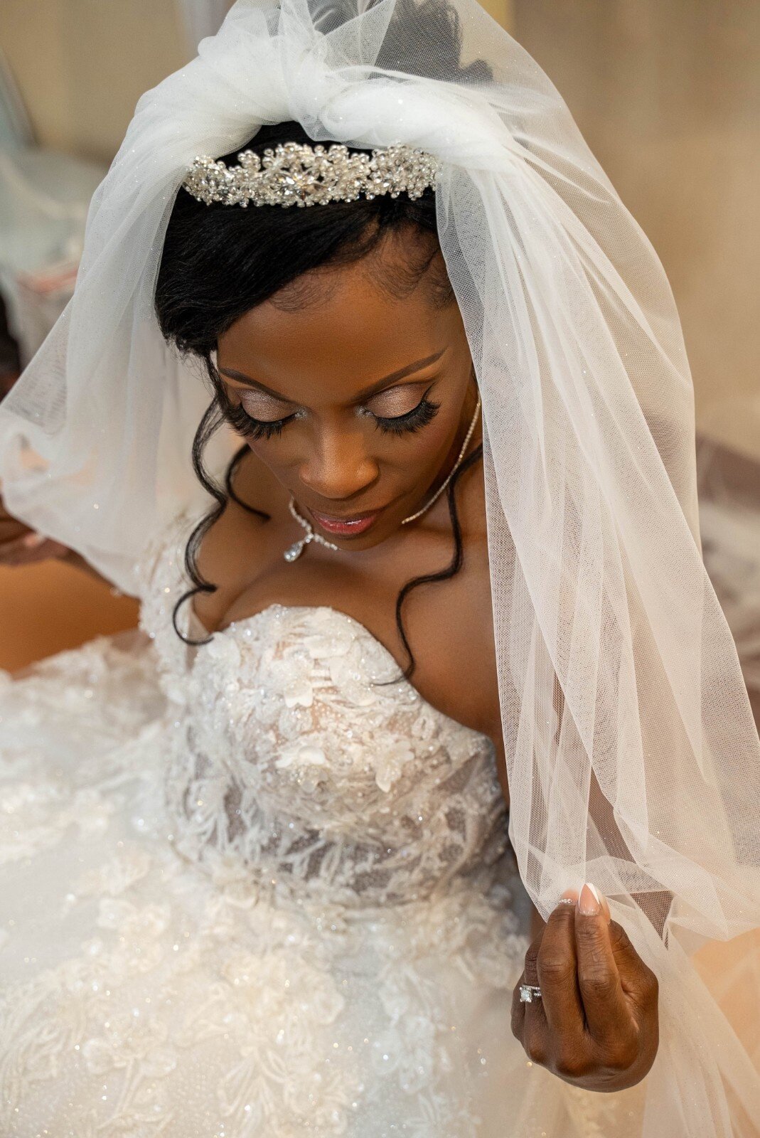 bride-veiled-portrait-tiara-closeup-duneland-falls