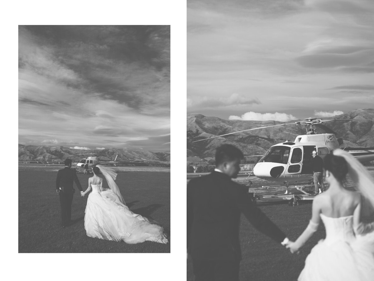 Wedding shoot, Coromandel Peak, Wanaka. Vera Wang Haute iconic wedding dresses.