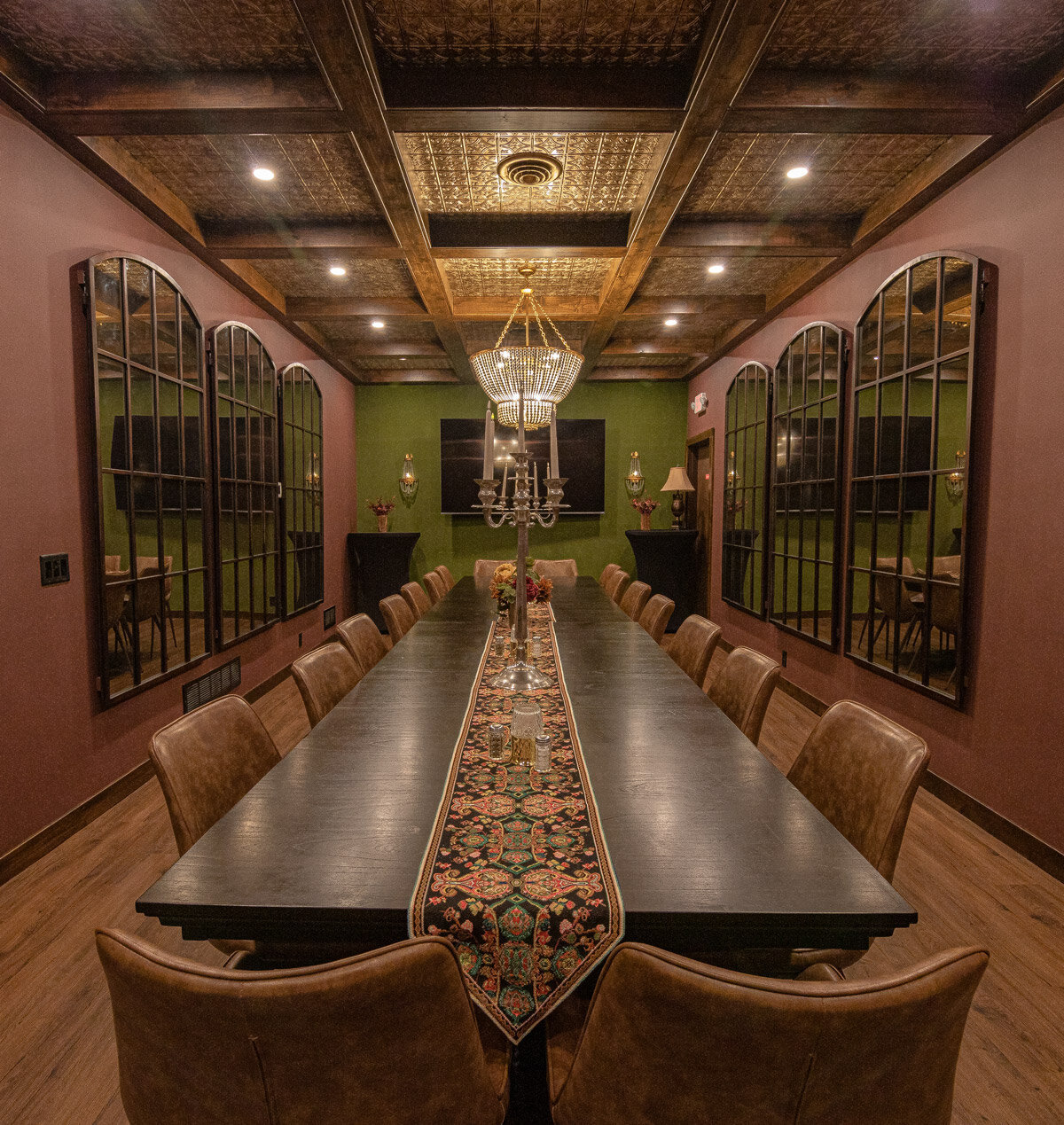 long table in restaurant remodel