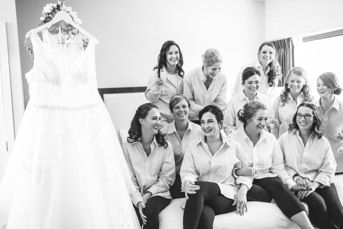 Tampa Bay Florida Wedding Bridal Party and Bride Getting Ready in the Bridal Suite