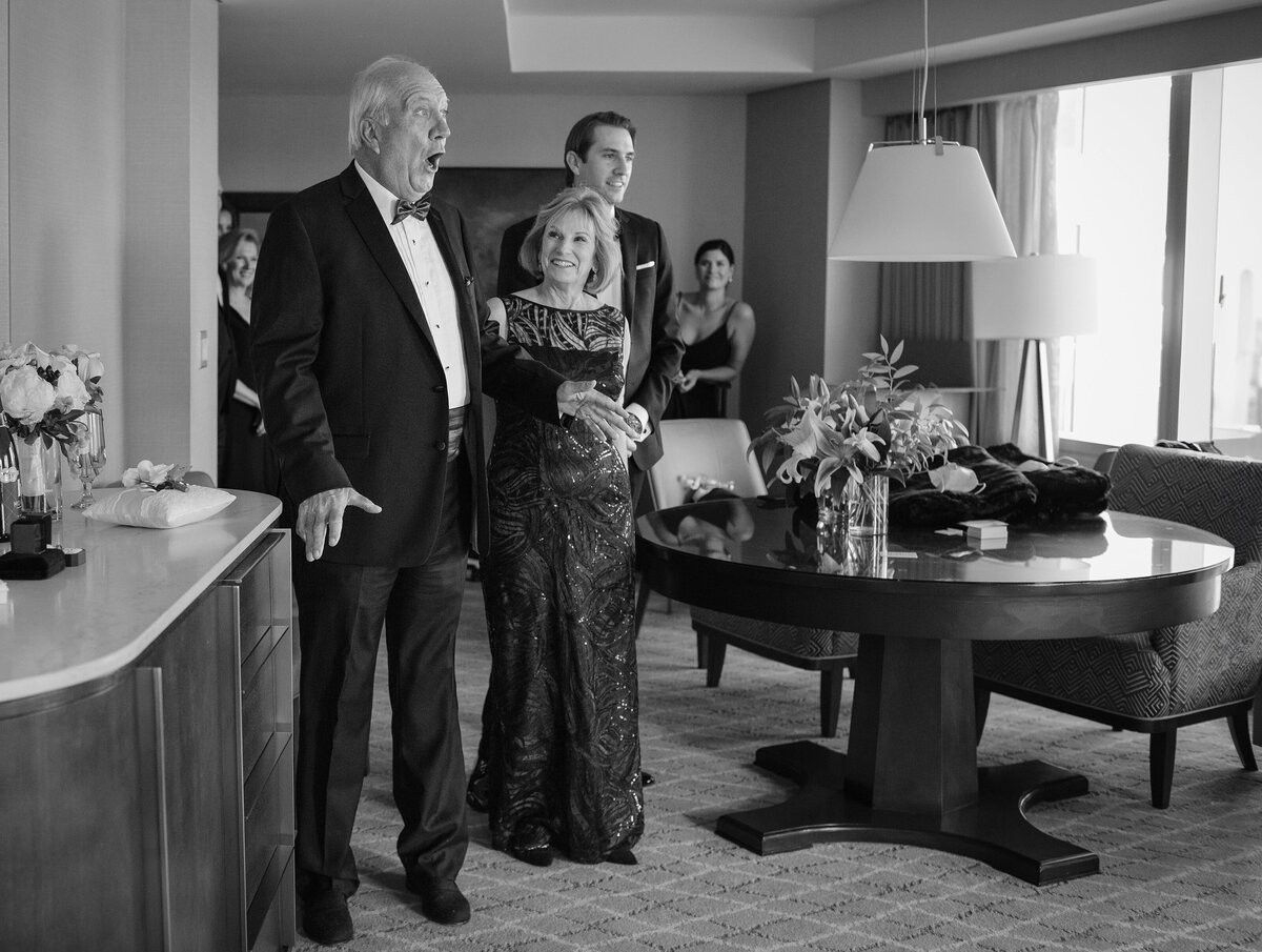 Father reacts after seeing Bride on her wedding day in Boston.