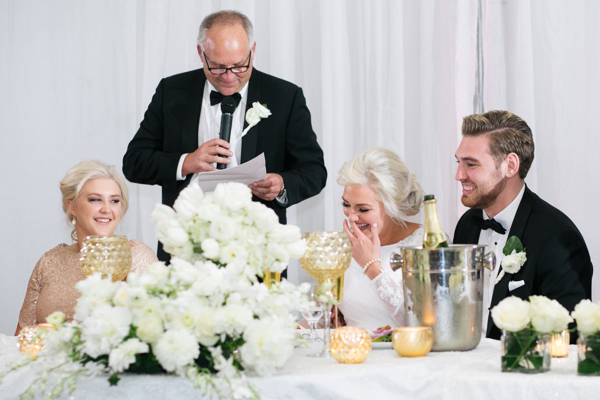 Wedding toasts photo with off camera lighting
