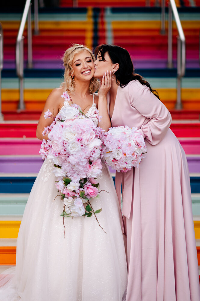 liberty center rainbow stairs cincinnati ohio wedding photographer videographer 