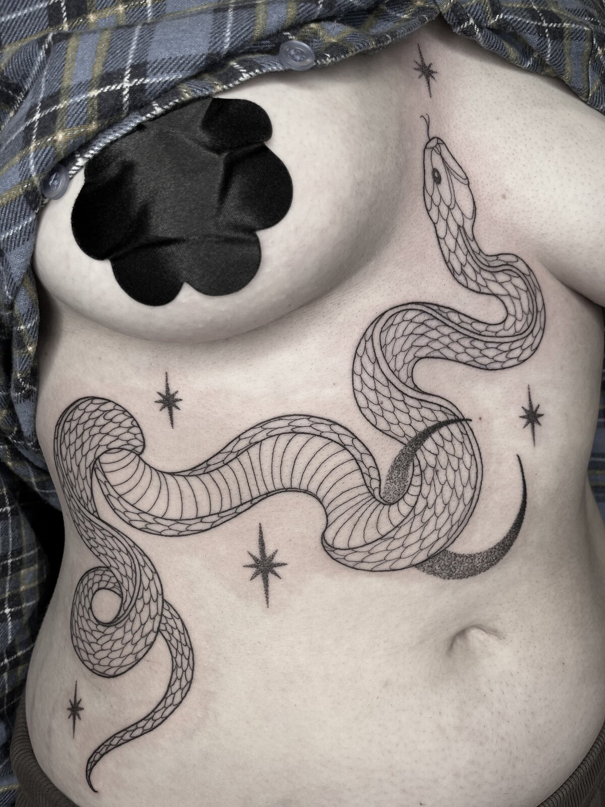 fine-line-snake-tattoo