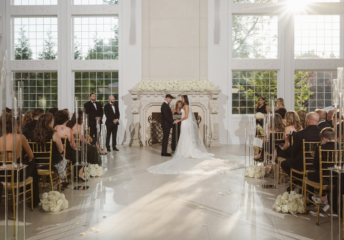 the indoor ceremony space at the estate at florentine gardens nj - photos by suess moments
