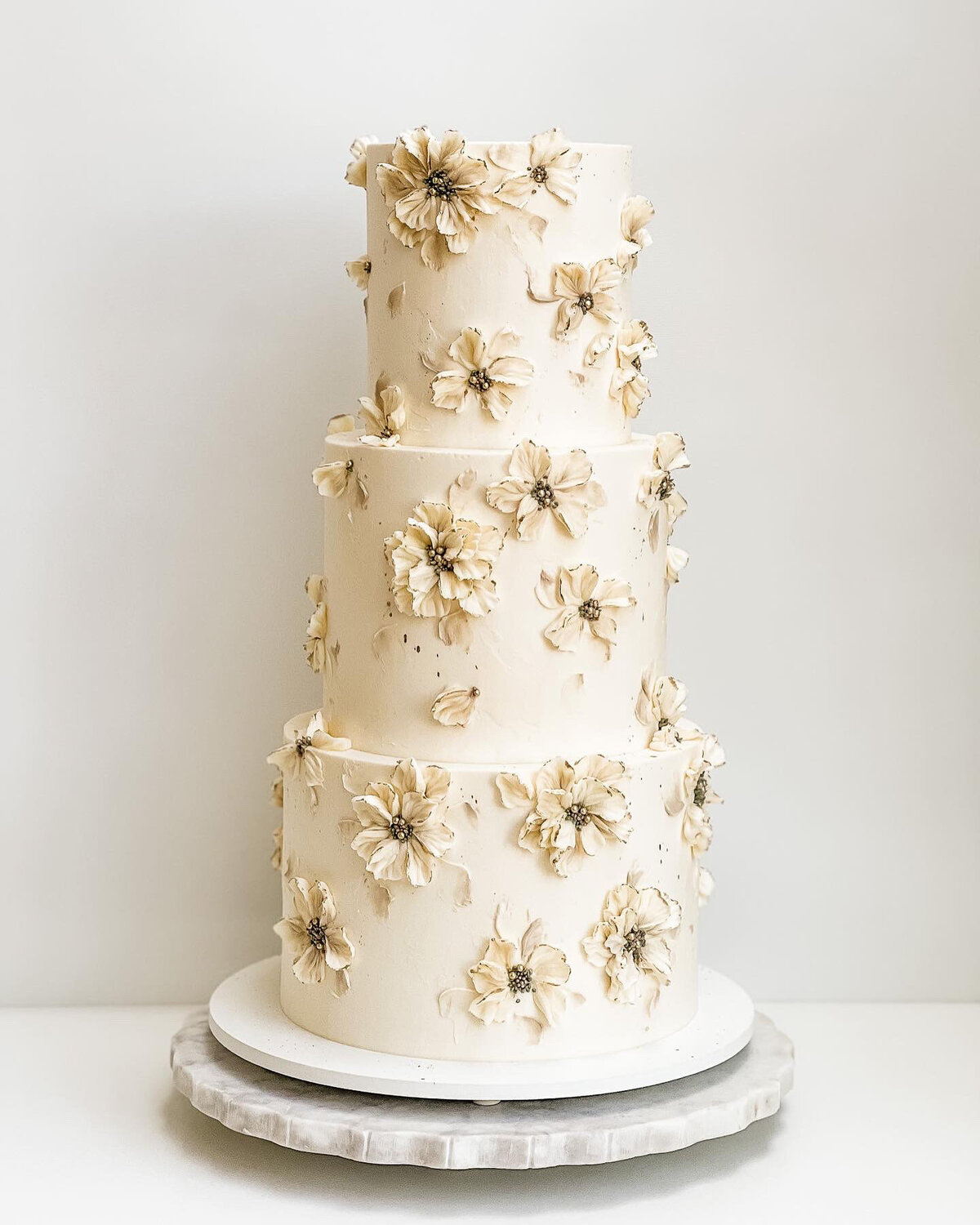 abstract buttercream flower wedding cake