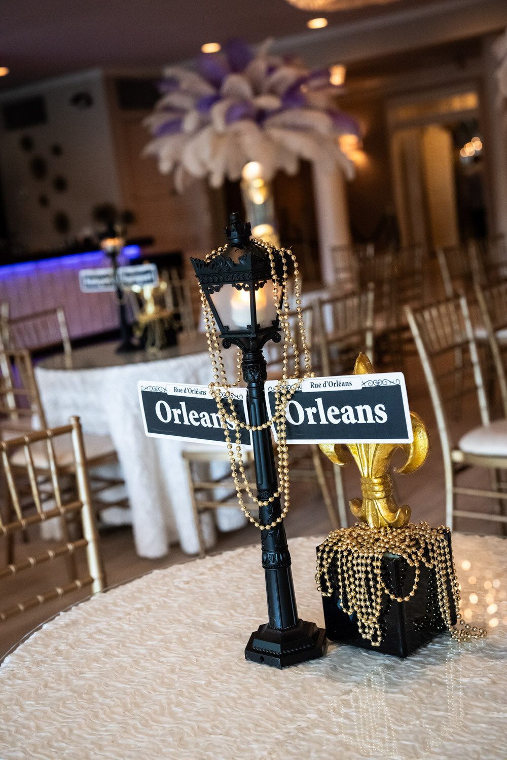 New Orleans street sign wedding table centerpiece