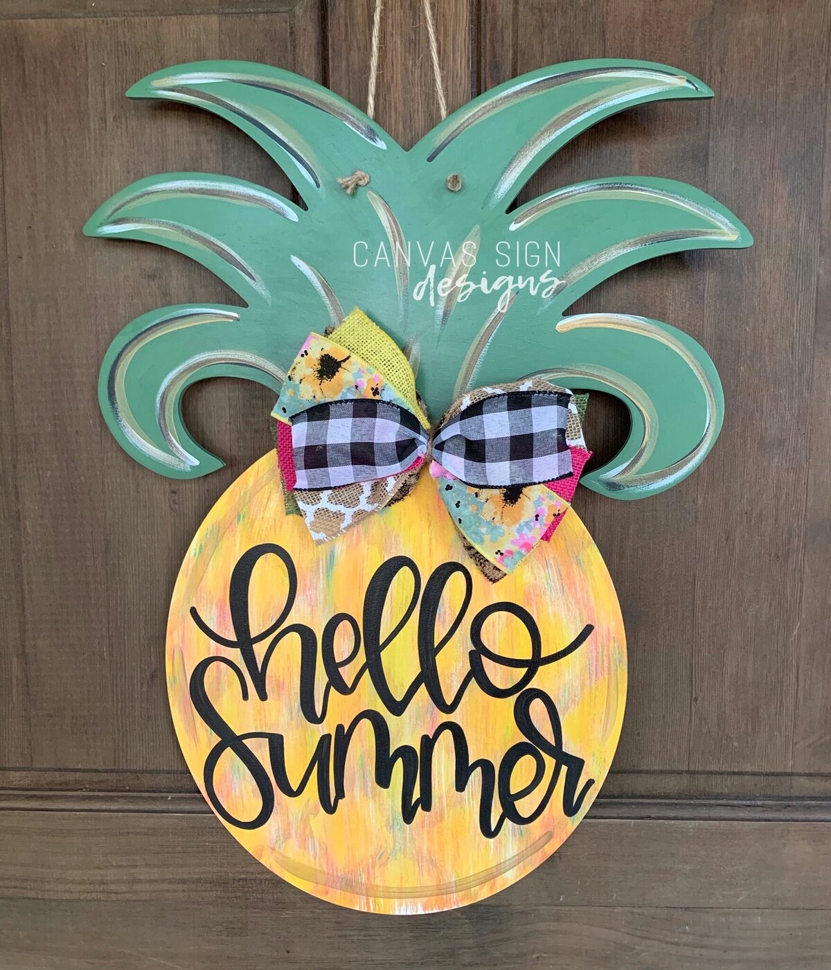 PINEAPPLE COLOR-SPLASH DOOR HANGER - hello summer