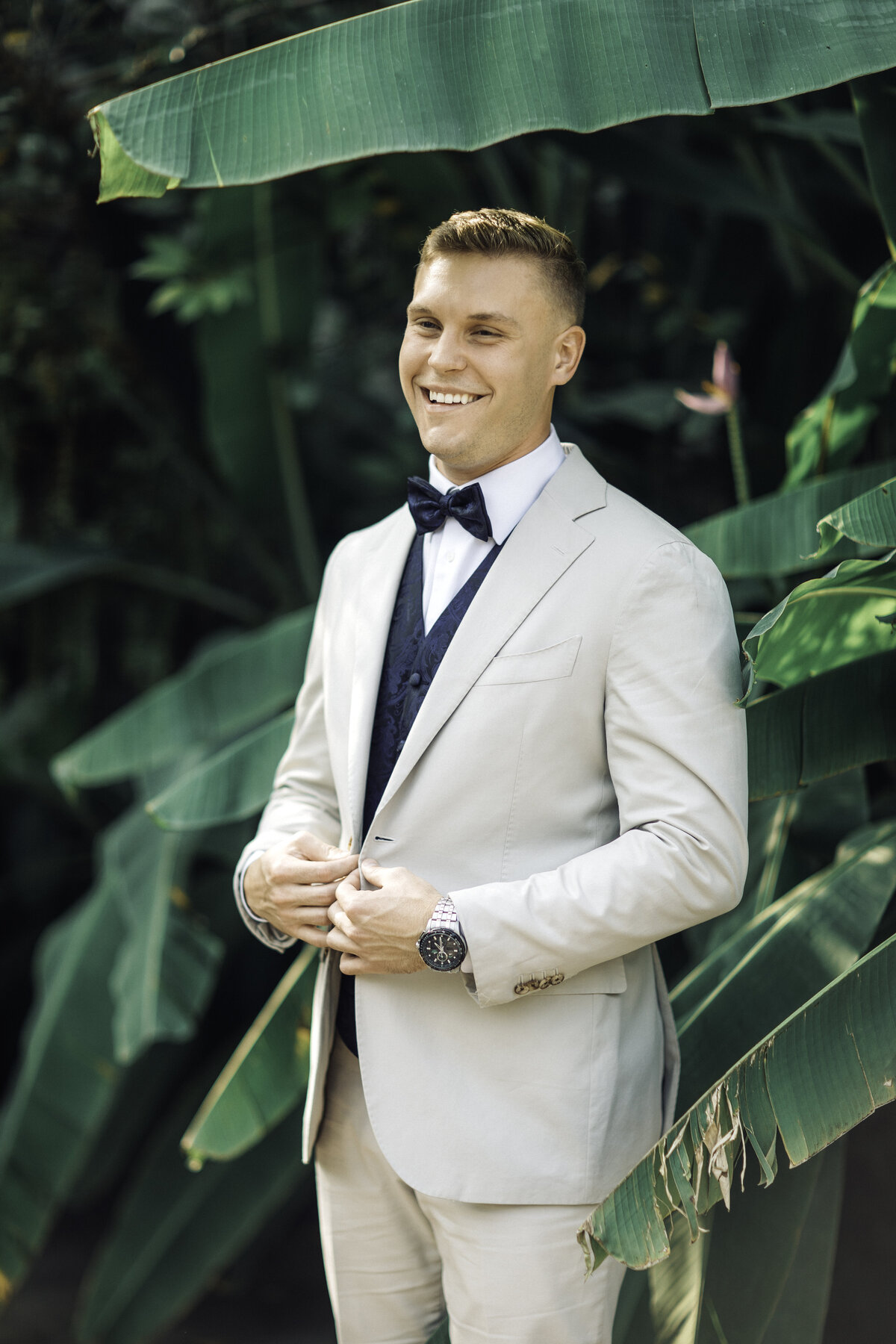 Wedding Photograph Of Groom Standing in His Suit Los Angeles