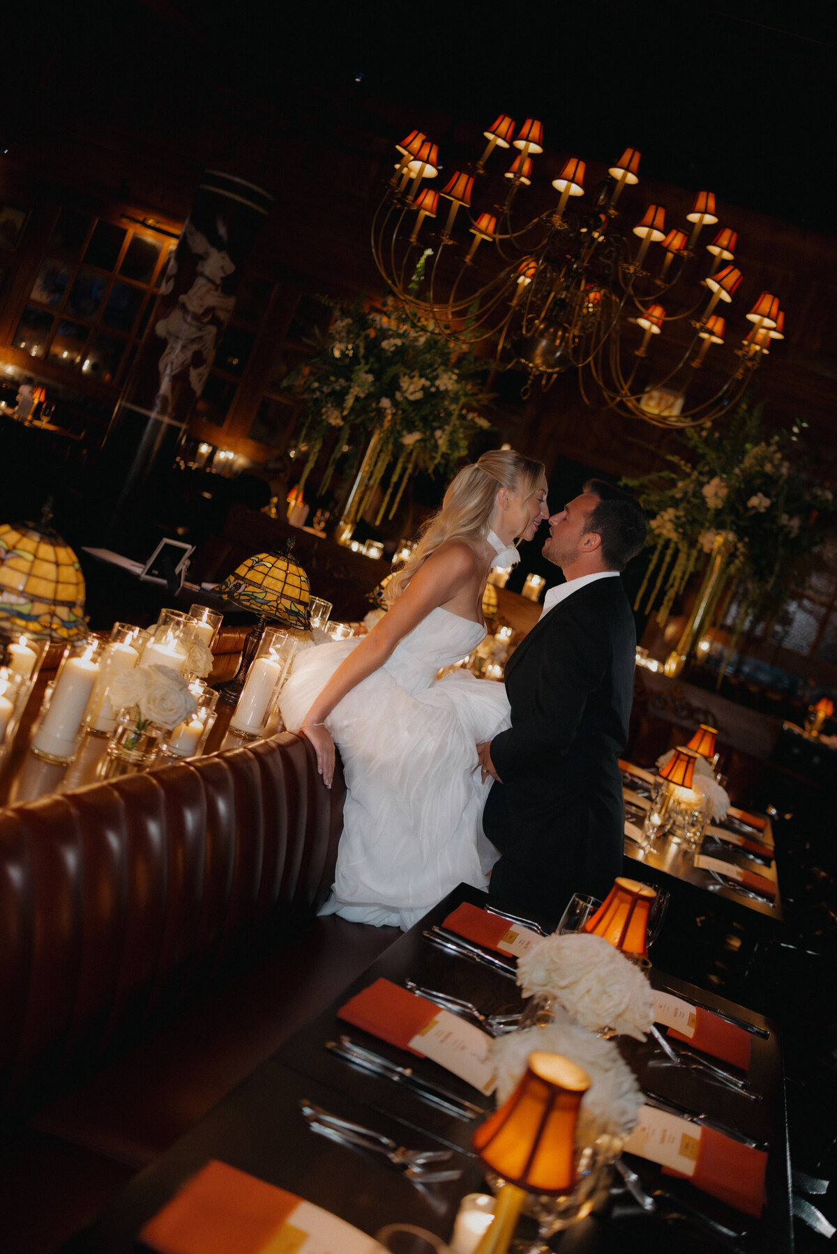 Fashion forward editorial wedding photography at Trivoli Tavern Chicago showcases Lauren Alatriste's sophisticated approach to reception coverage, creating luxury wedding imagery that balances celebration energy with authentic emotional storytelling.