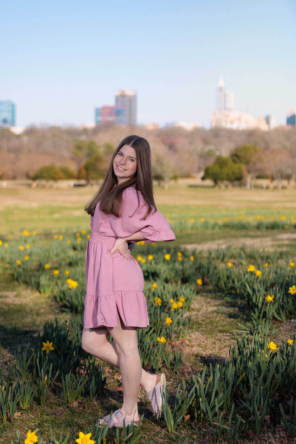 Raleigh Skyline with flowers