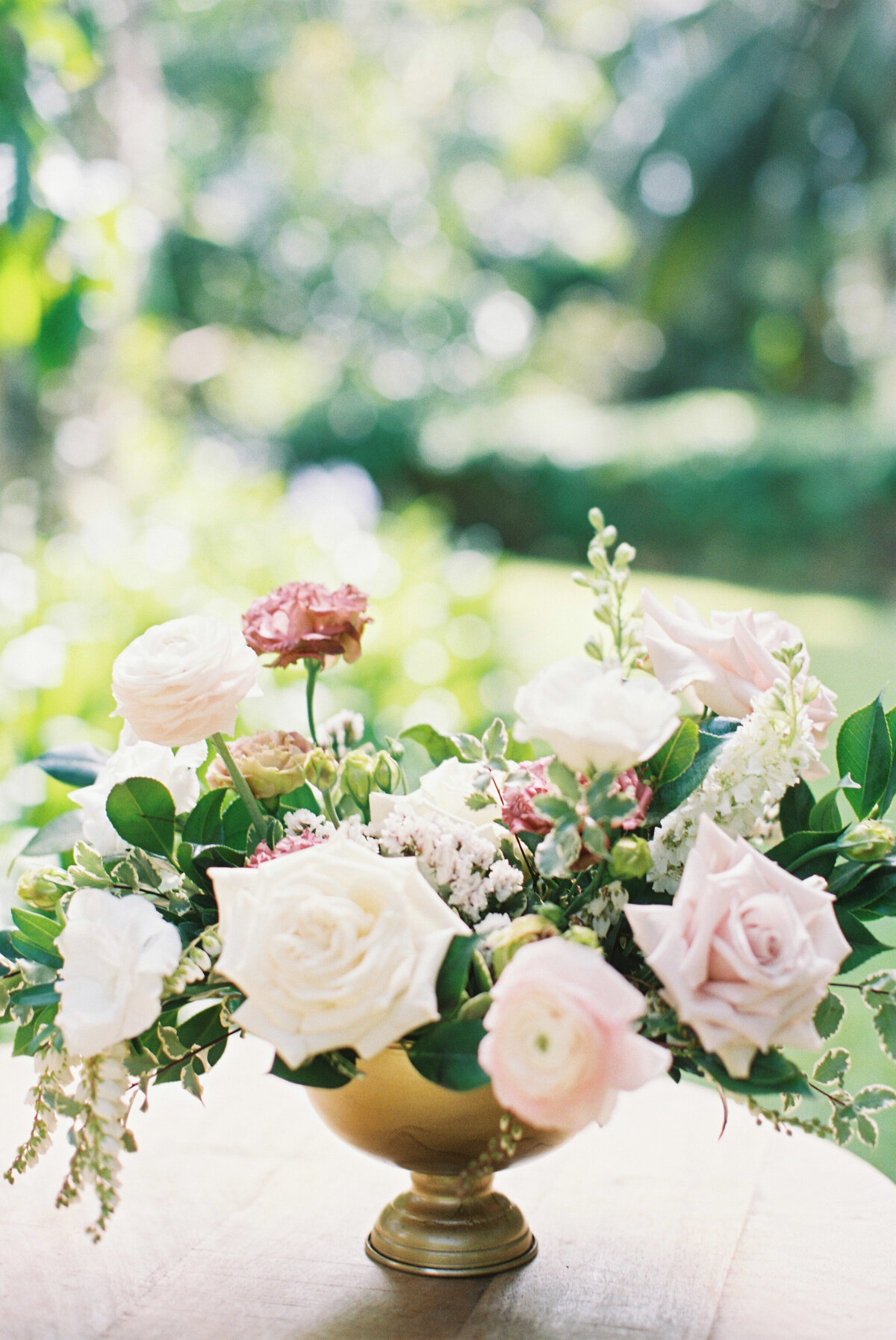 flower arrangement at wedding