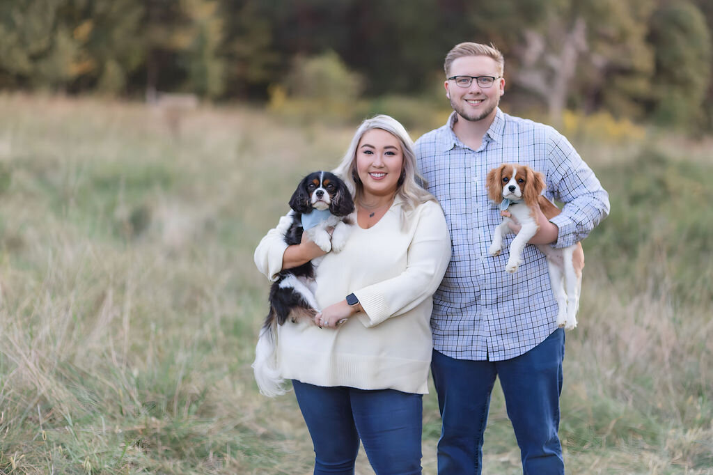 Couple and their dogs during Charlotte family session