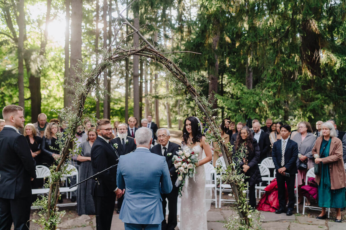 Bride being given away by father at Finger Lakes wedding, NY