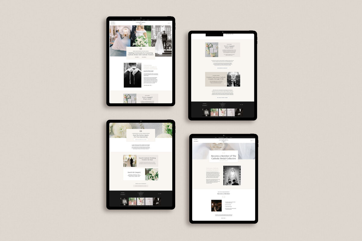 a mockup of a black and neutral website design