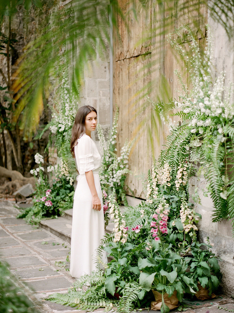 Wedding ceremony floral installation by Gradient and Hue for a destination wedding in Mexico