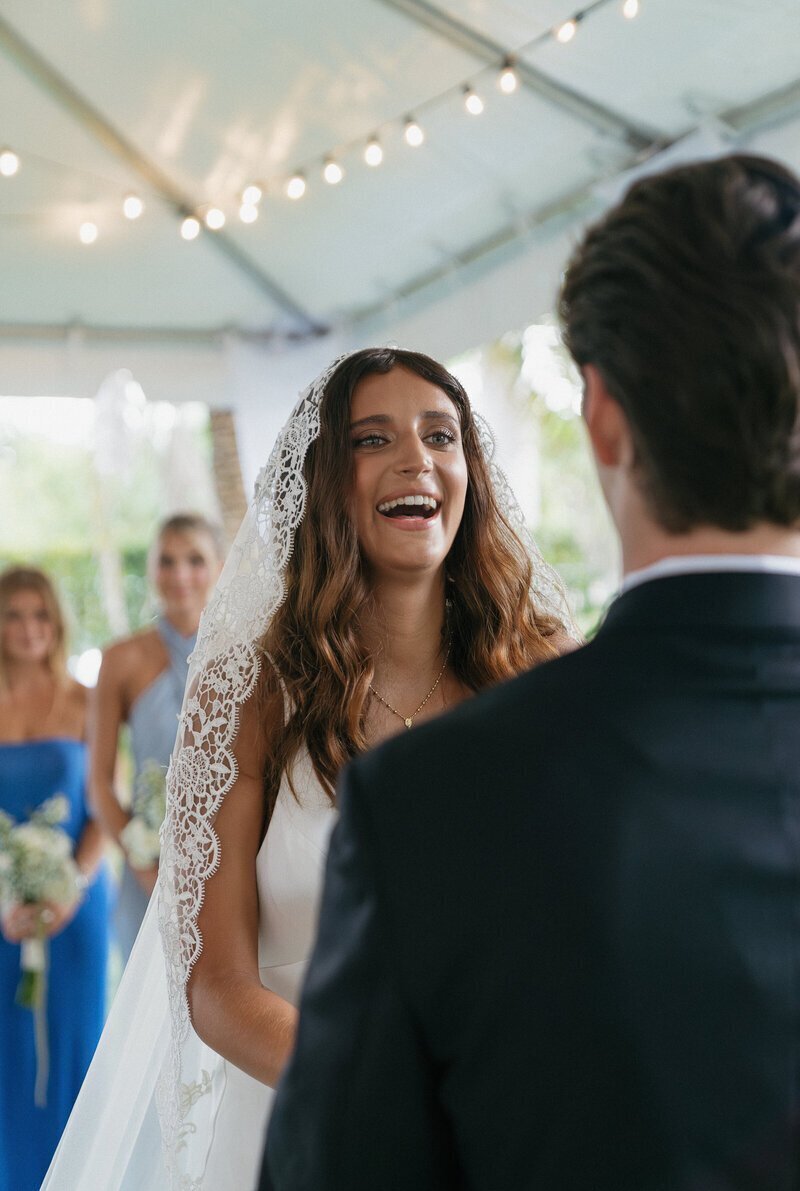 Bride looking and smiling at groom taken by wedding photographer jacksonville, Shelby Ann Photos