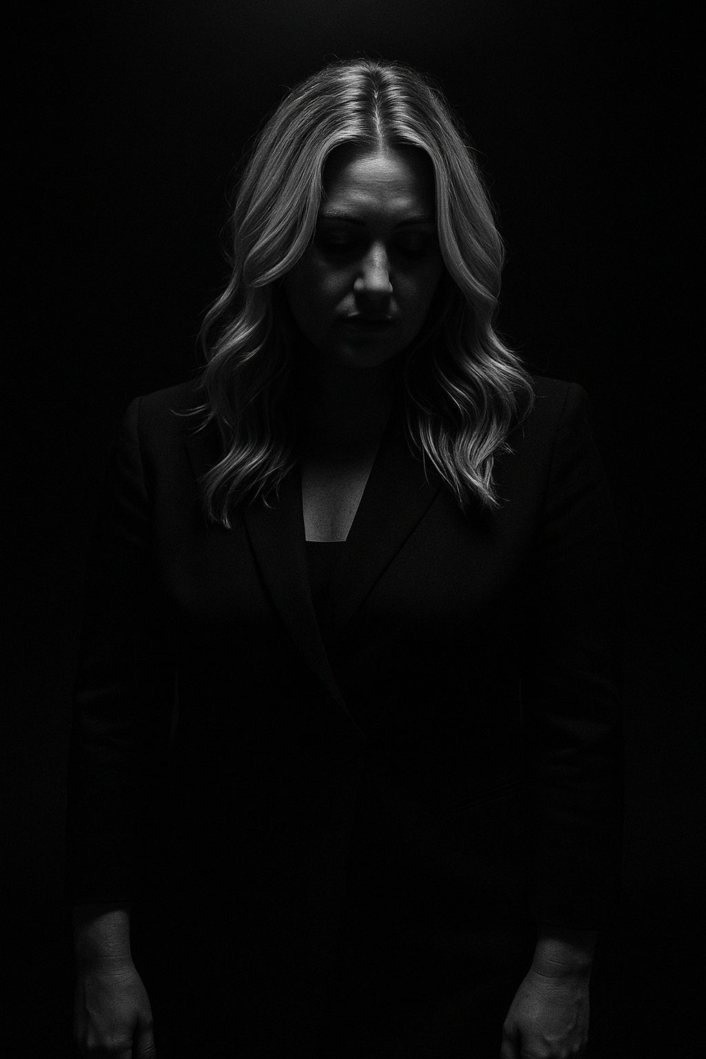 Artistic black-and-white portrait of Heather Chachaty, Sydney designer and founder of Barilliant, captured in dramatic lighting with a minimalist, high-fashion aesthetic