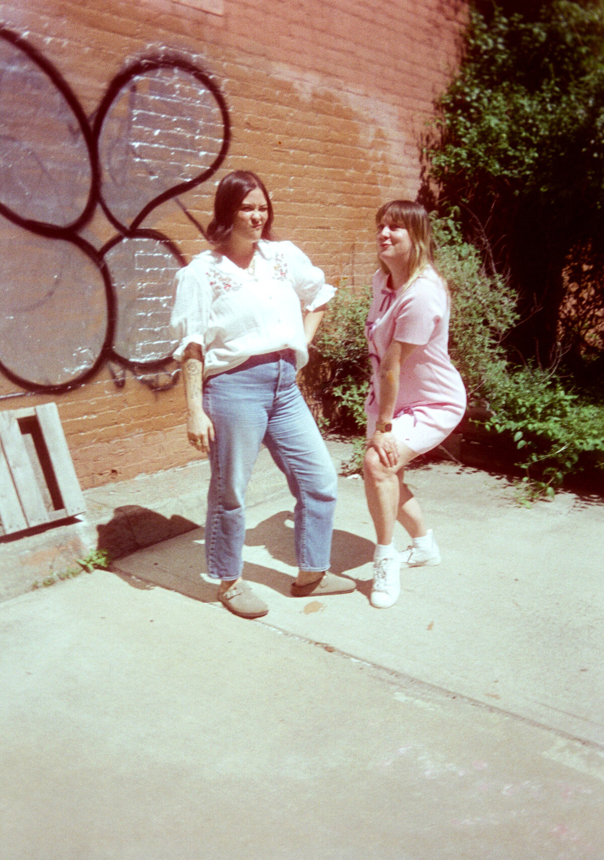 Photo of Hurry Up & Have Fun on film in Gowanus Brooklyn by Mira Park Photography NY based wedding photographer