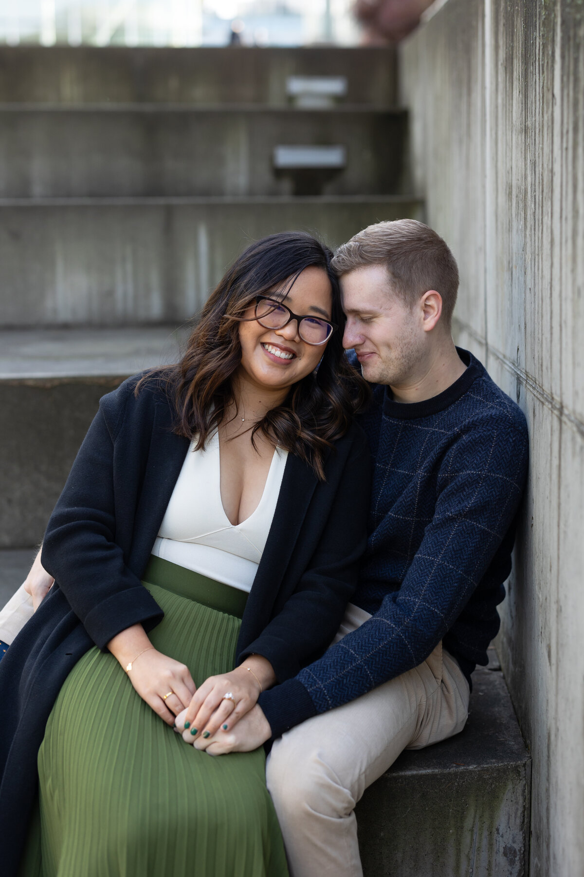 engagement and Surprise Seattle wedding photography sculpture park- 34
