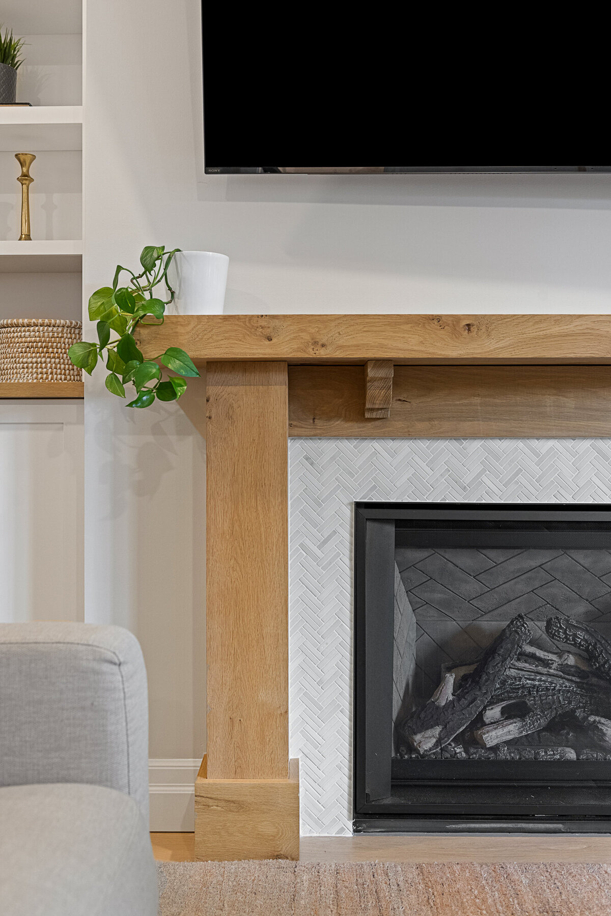 Final image of our ivory marble kitchen and interior design project.