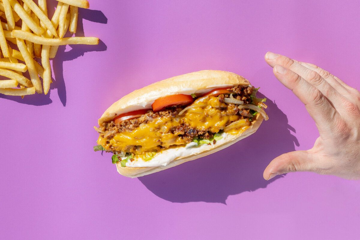 Vegan Chopped Cheese from Meta Burger