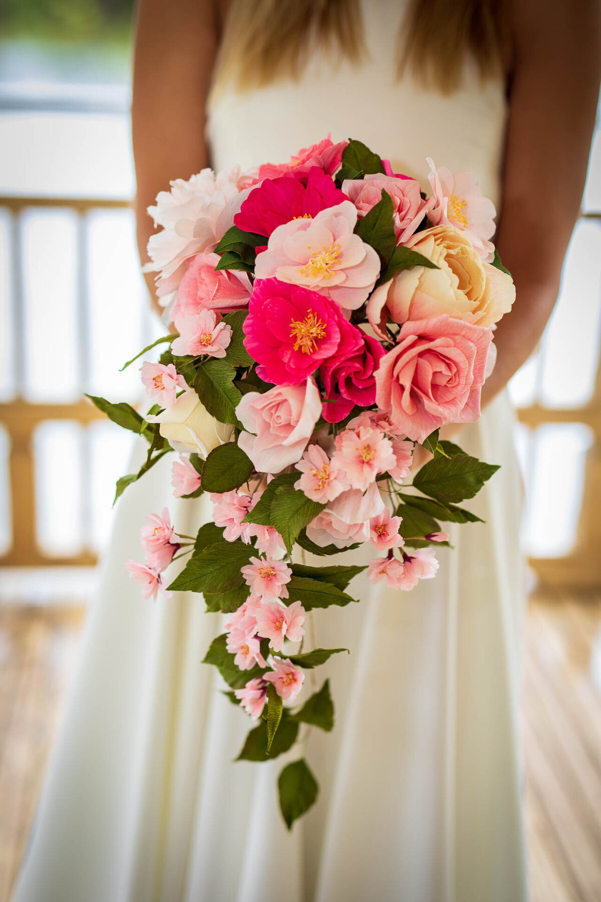 Paper wedding bouquet in pink