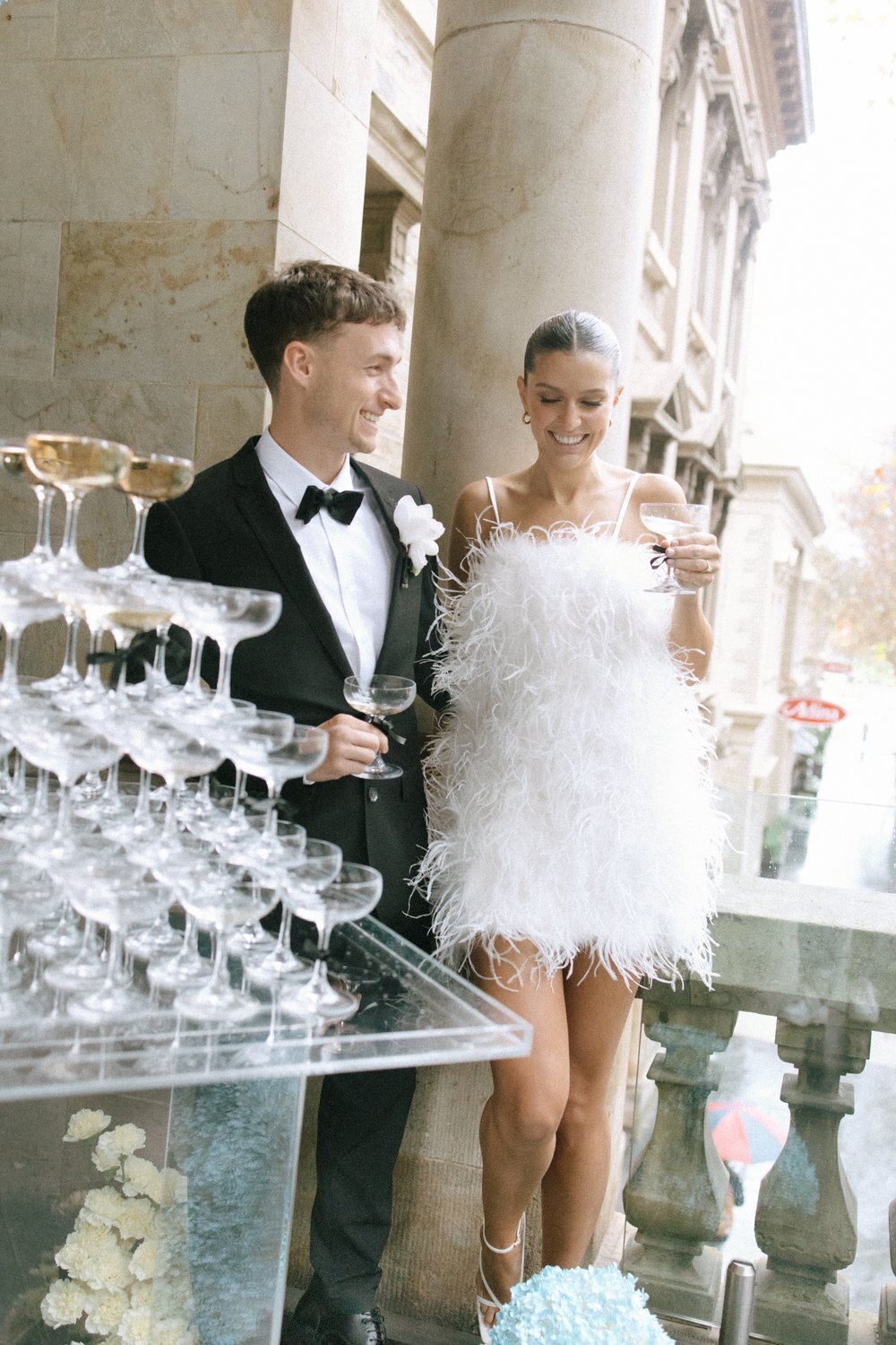 adelaide-town-hall-balcony-champagne-tower-reception