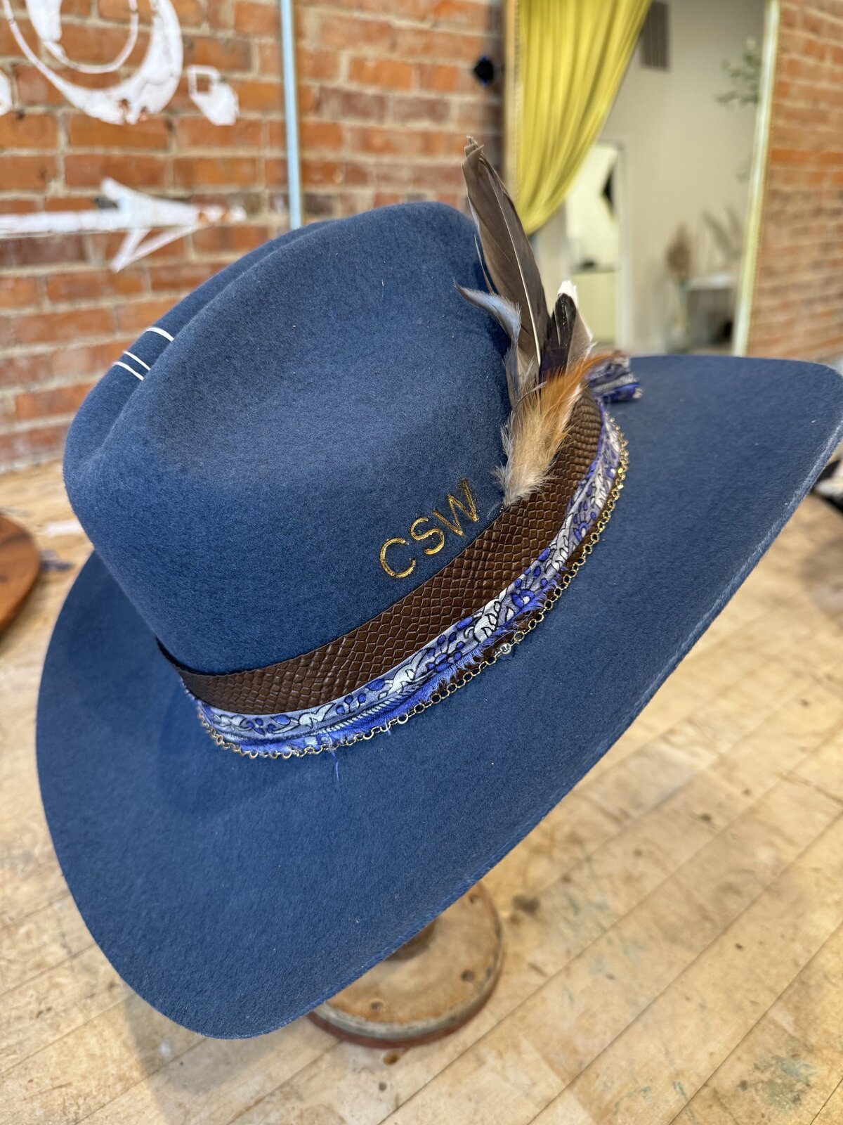 Custom-Hat-Blue-Gold-Intitials-Love-Eros