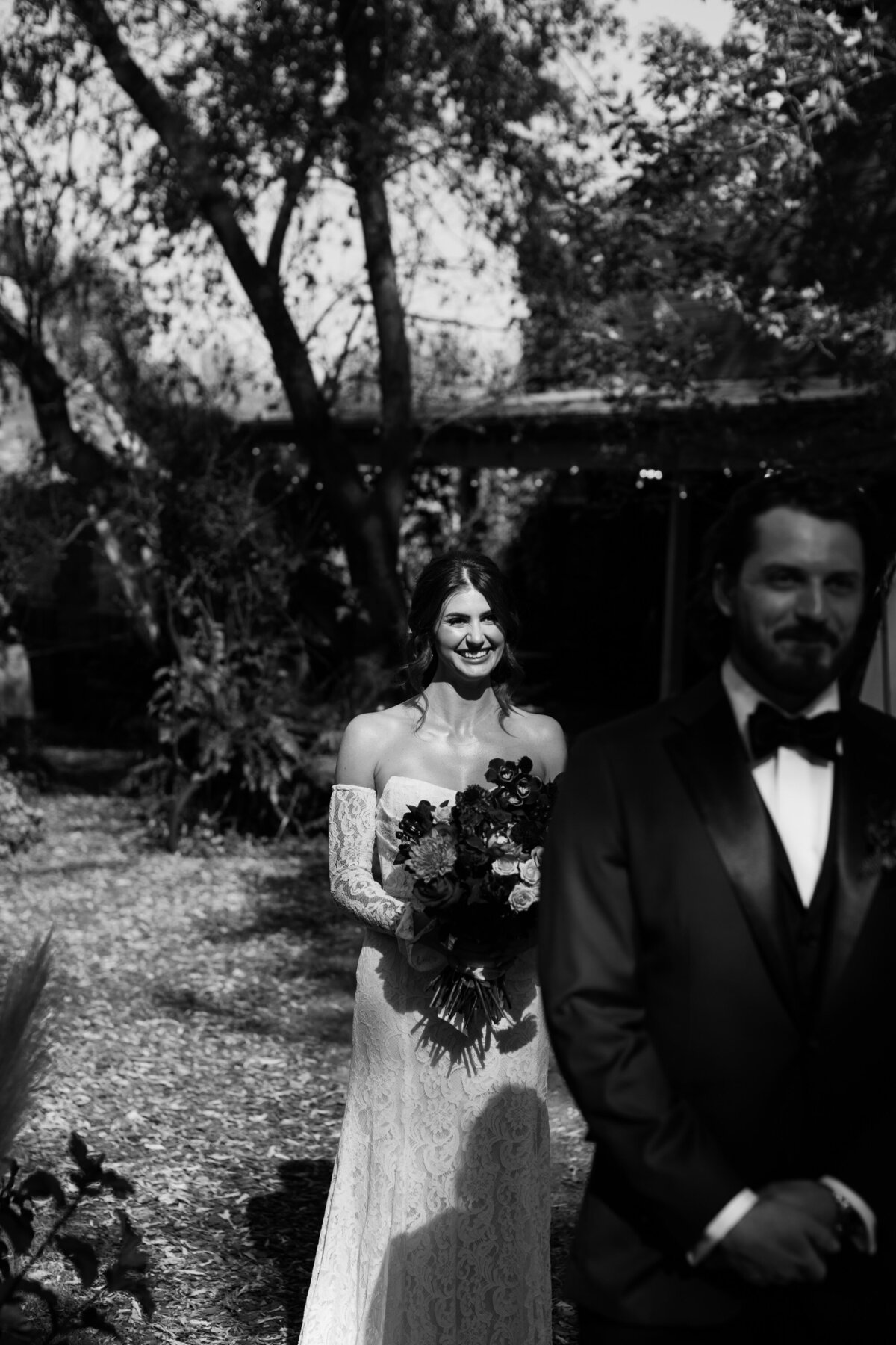 moments before bride and grooms first look