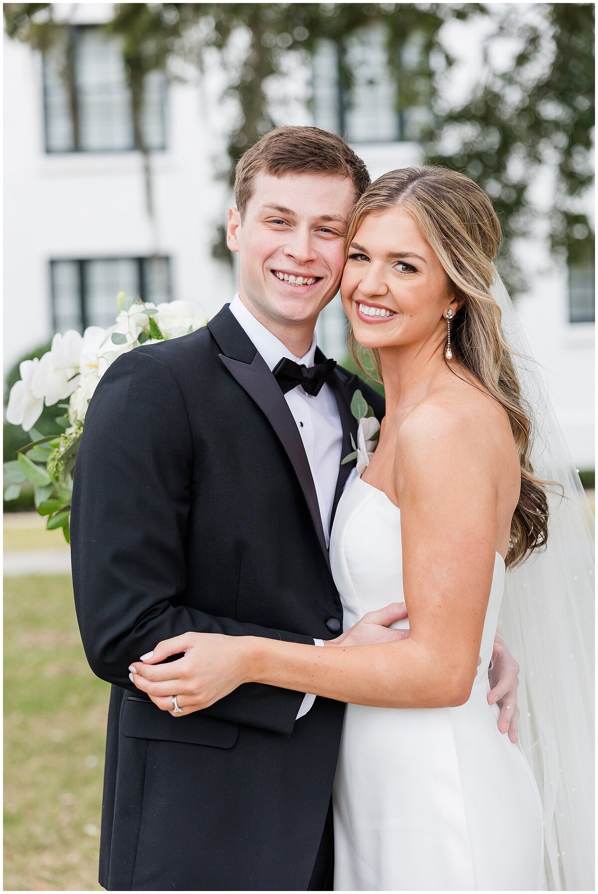 Bride and Groom on wedding day at White House Hotel