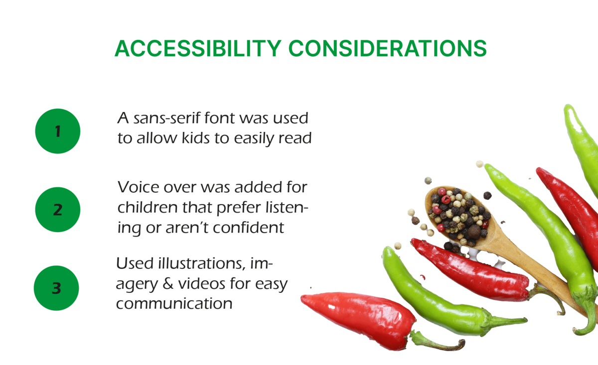 Design accessibility considerations for young users and parents
