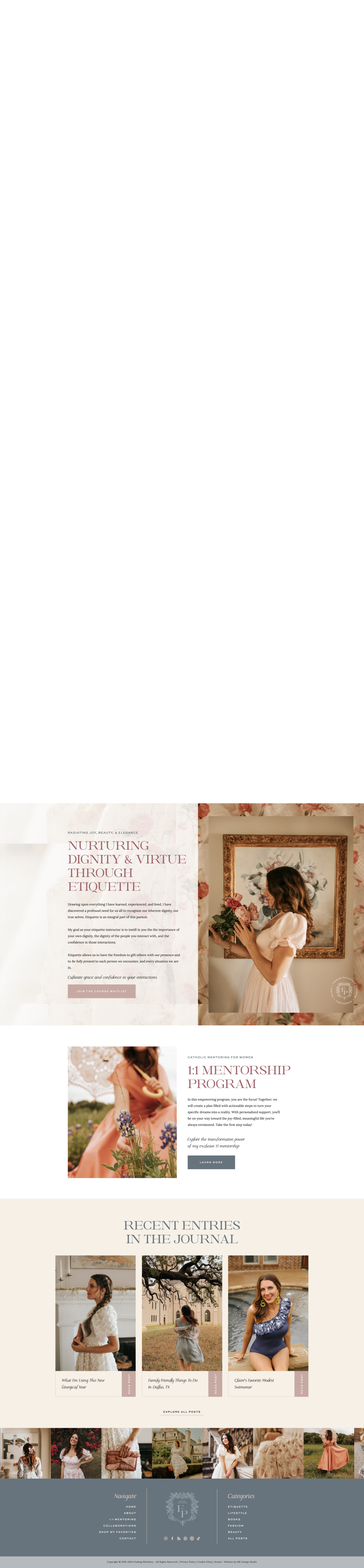 a mockup of a romantic and timeless photographer website