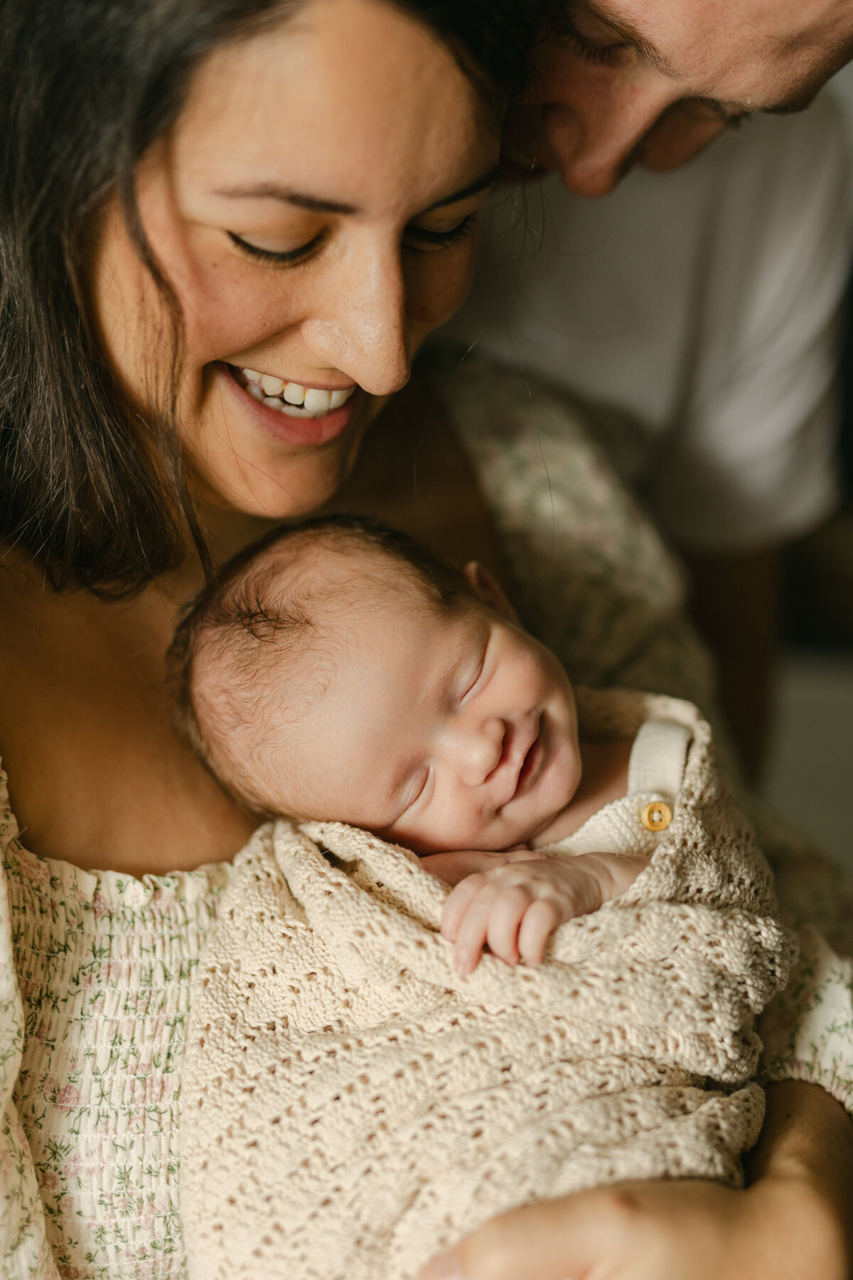 sleeping smiling baby by Toronto Newborn Photographer