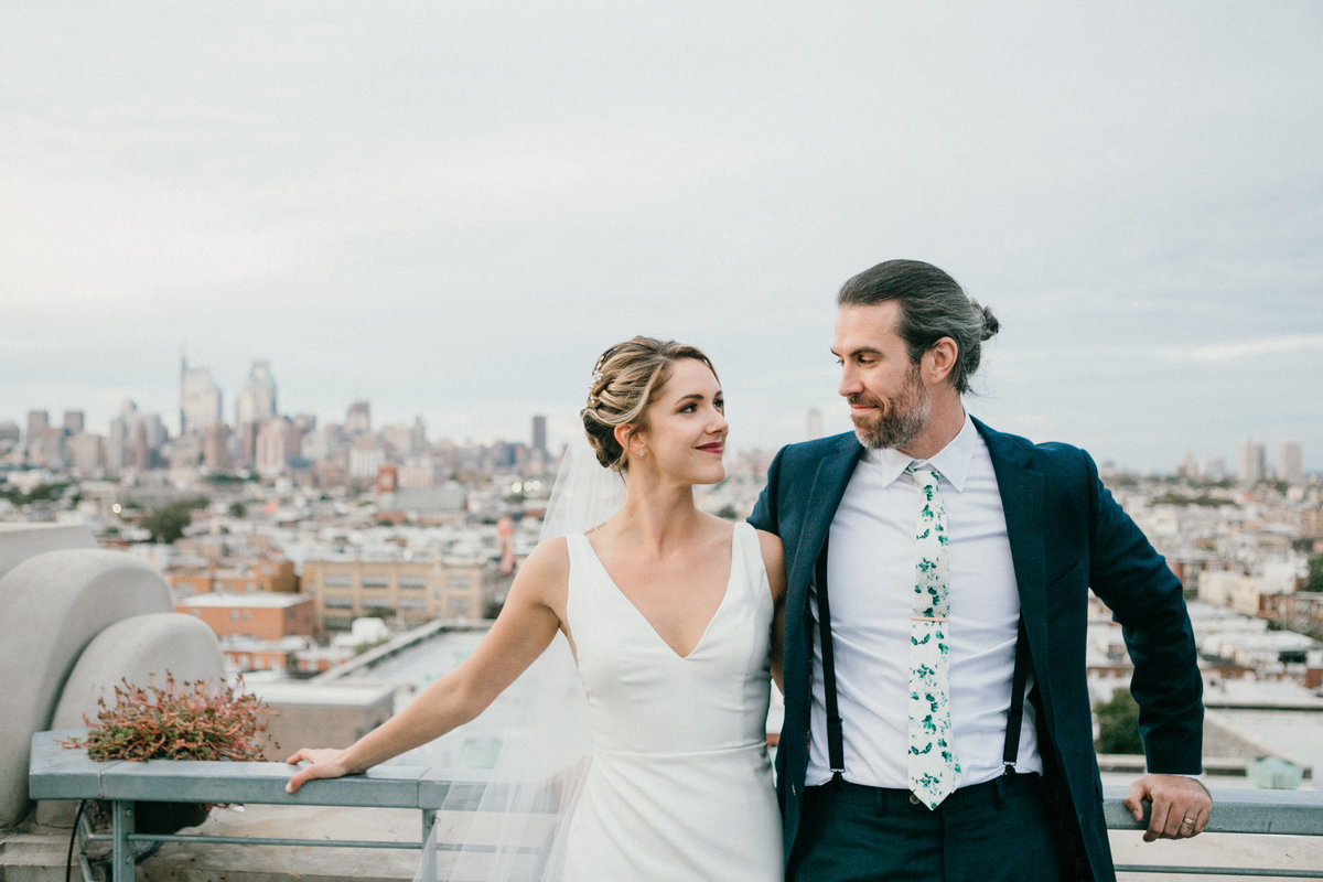 Bride and groom sharing an intimate moment after saying their I do's at this unique wedding venue in South Philadelphia.