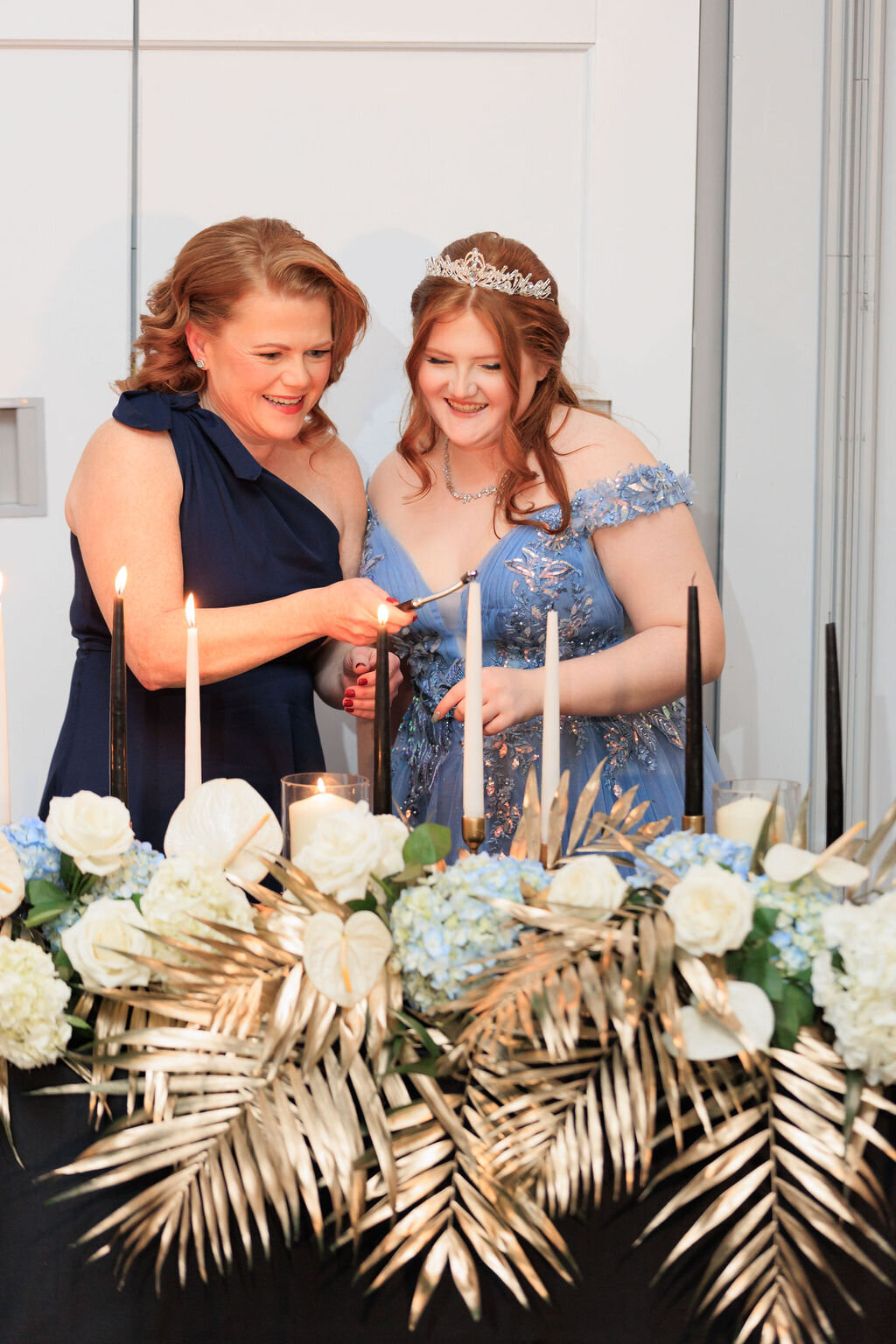 Mom & daughter during her Sweet 16 candle ceremony at Park Avenue Club in Florham Park, NJ