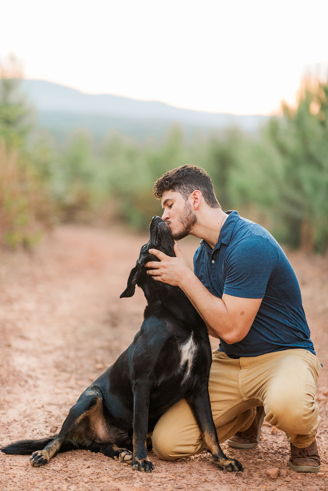 At-home family portraits with mountain views in North Carolina