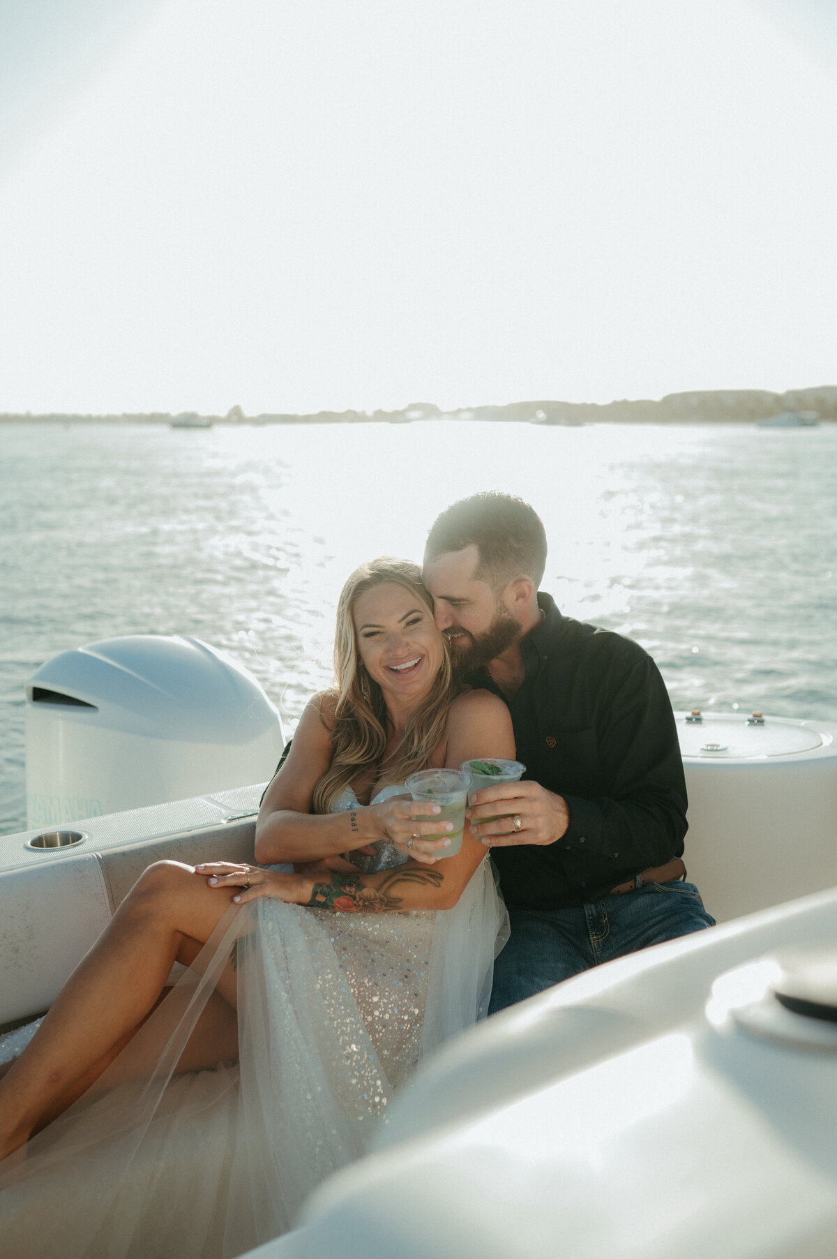 unique wedding photos on boat