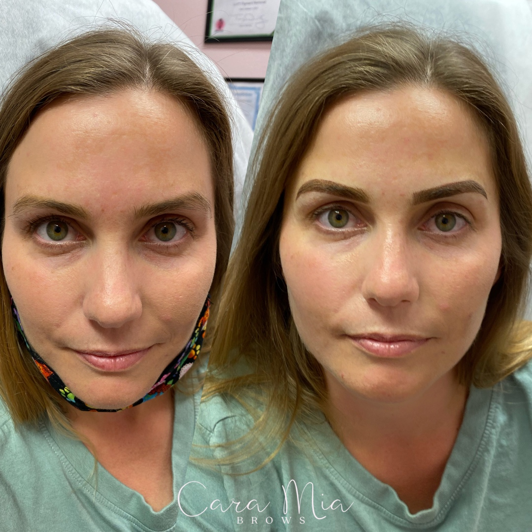 Ombre Powder Brows before and after
