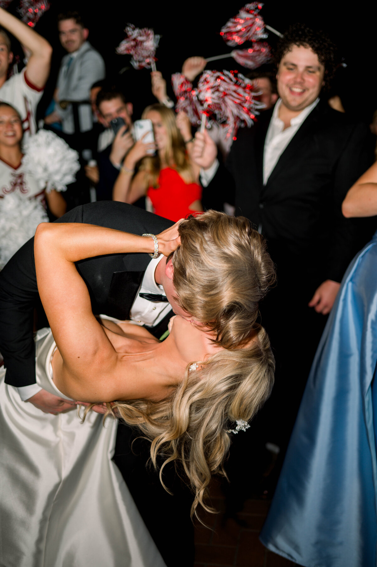 Newlywed sendoff at wedding reception