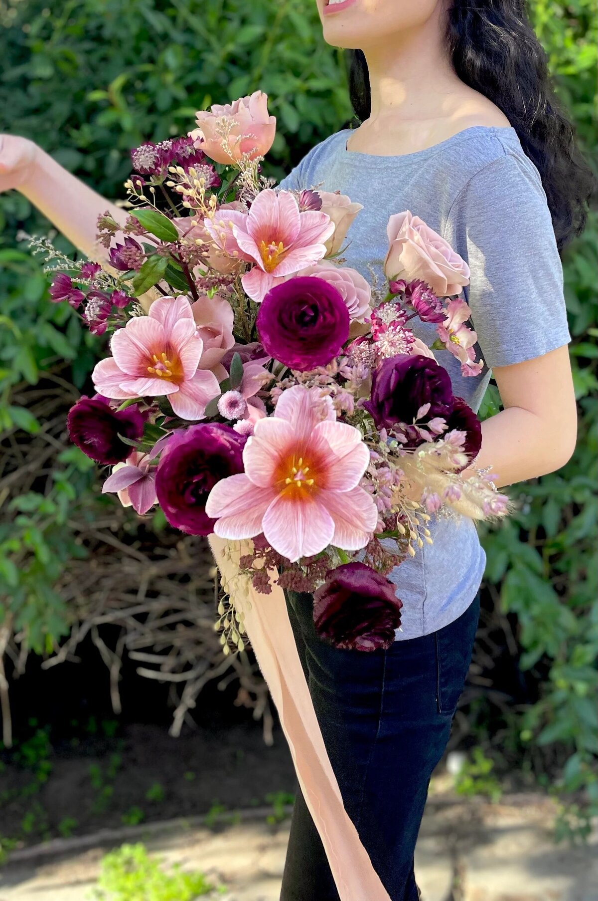 mauve plum bridal bouquet 2