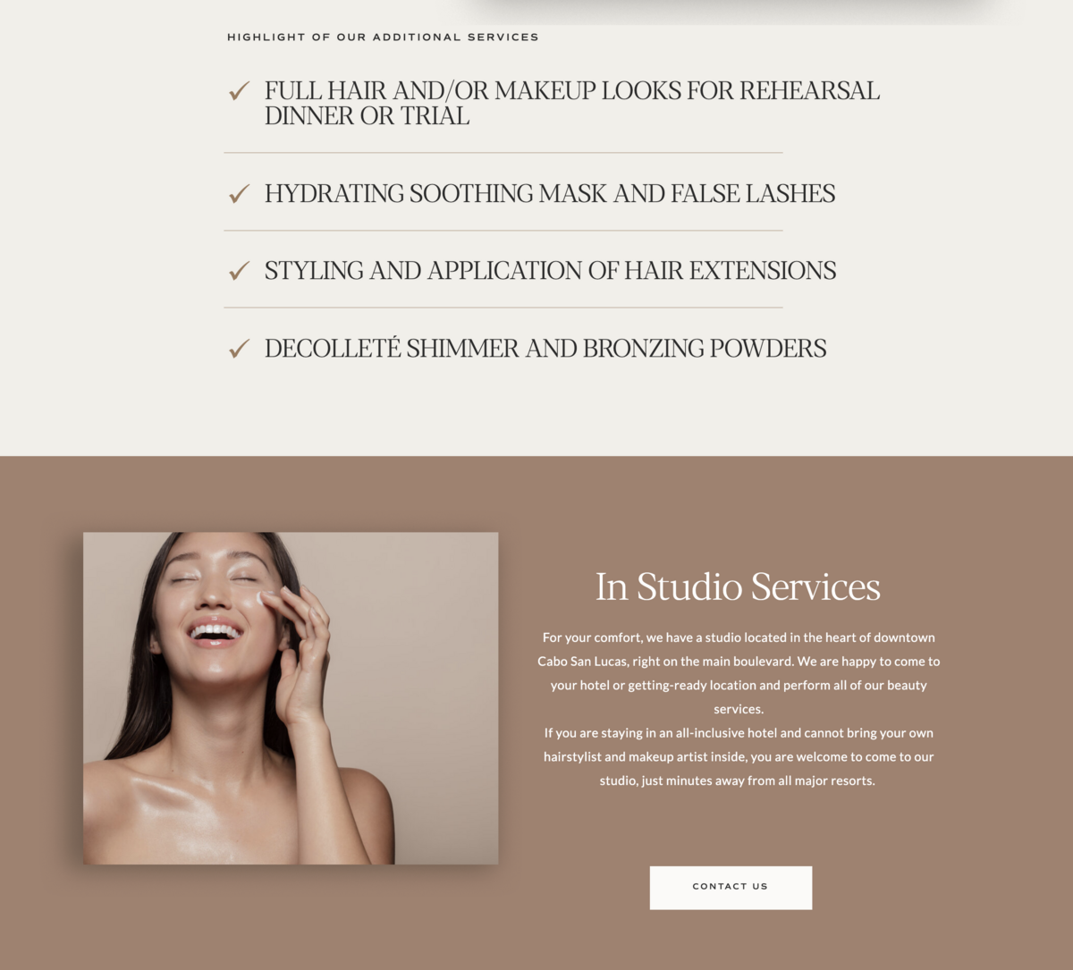 Cabo Makeup Website and Brand Design