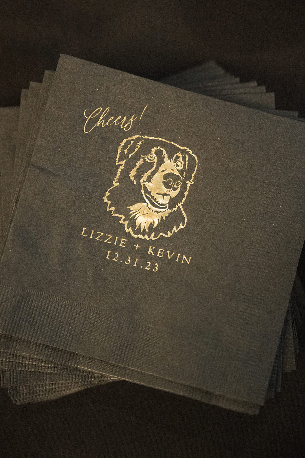 Gold-Black-Dog-Cocktail-Napkin
