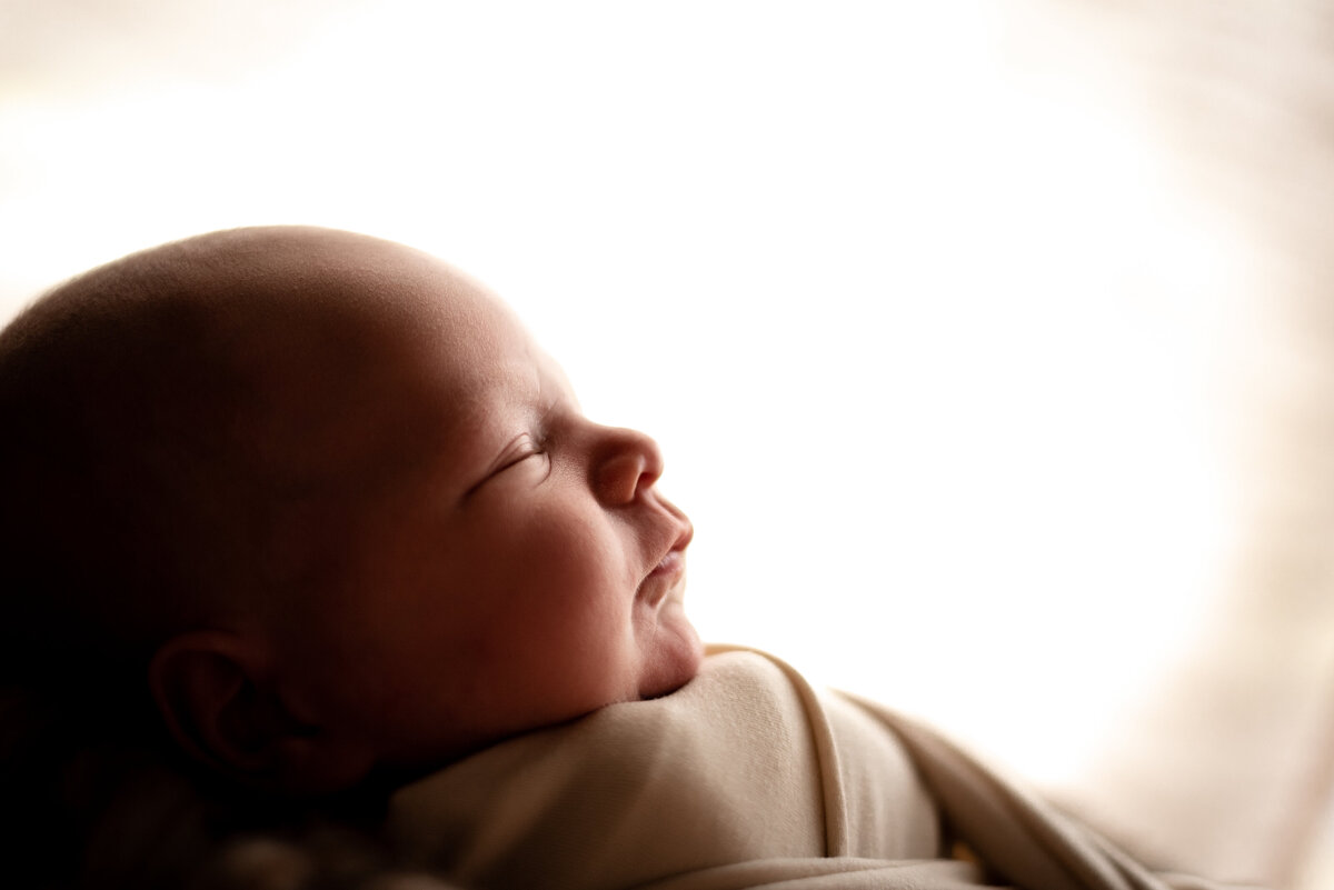 wrapped silhouette boy baby newborn photographer northeast fort wayne bluffton indiana
