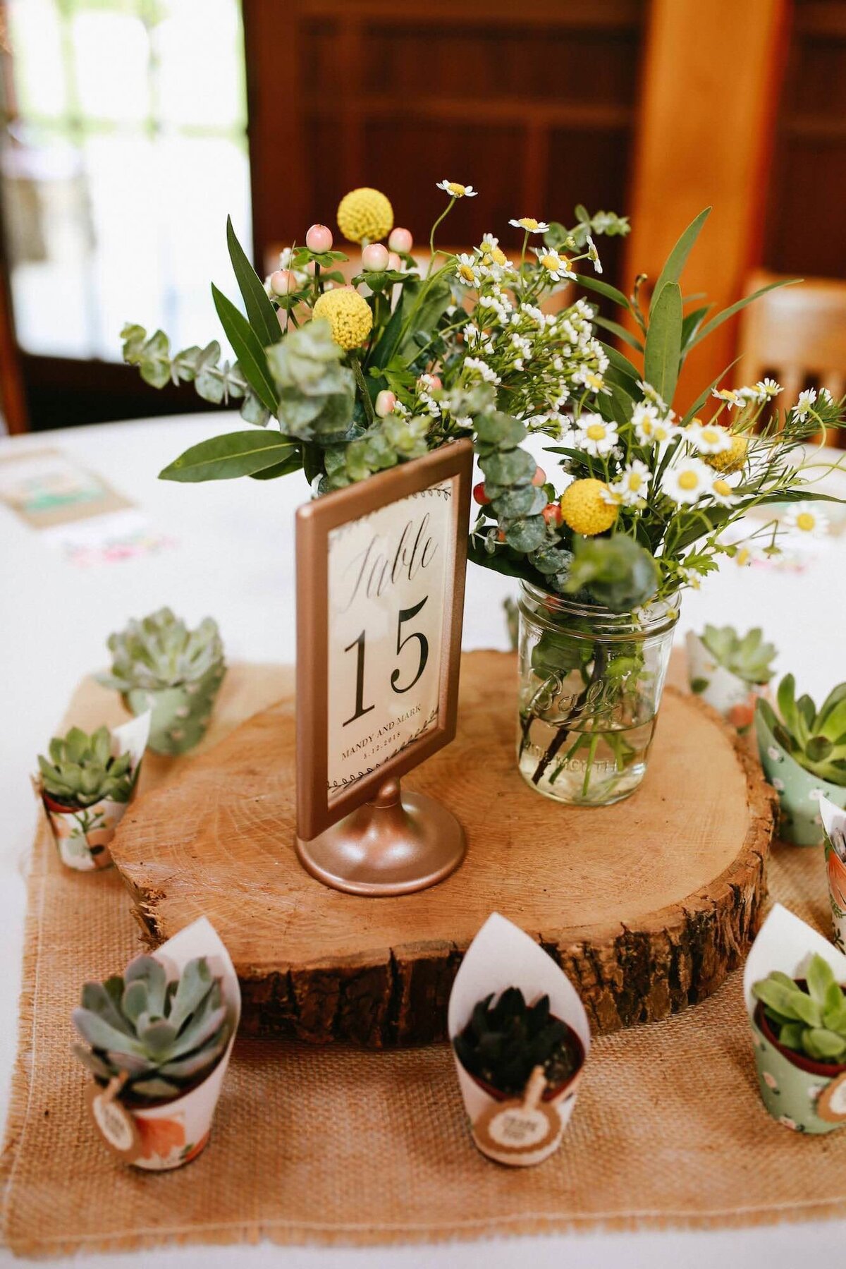 Mark and Mandy Wedding - table floral design