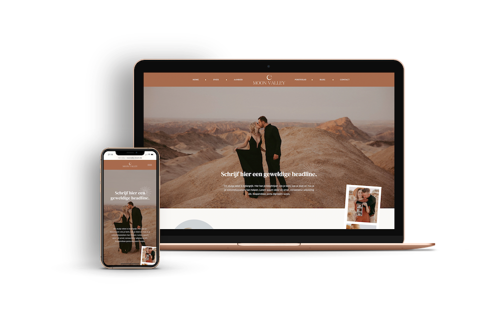 Boho website template voor fotografen