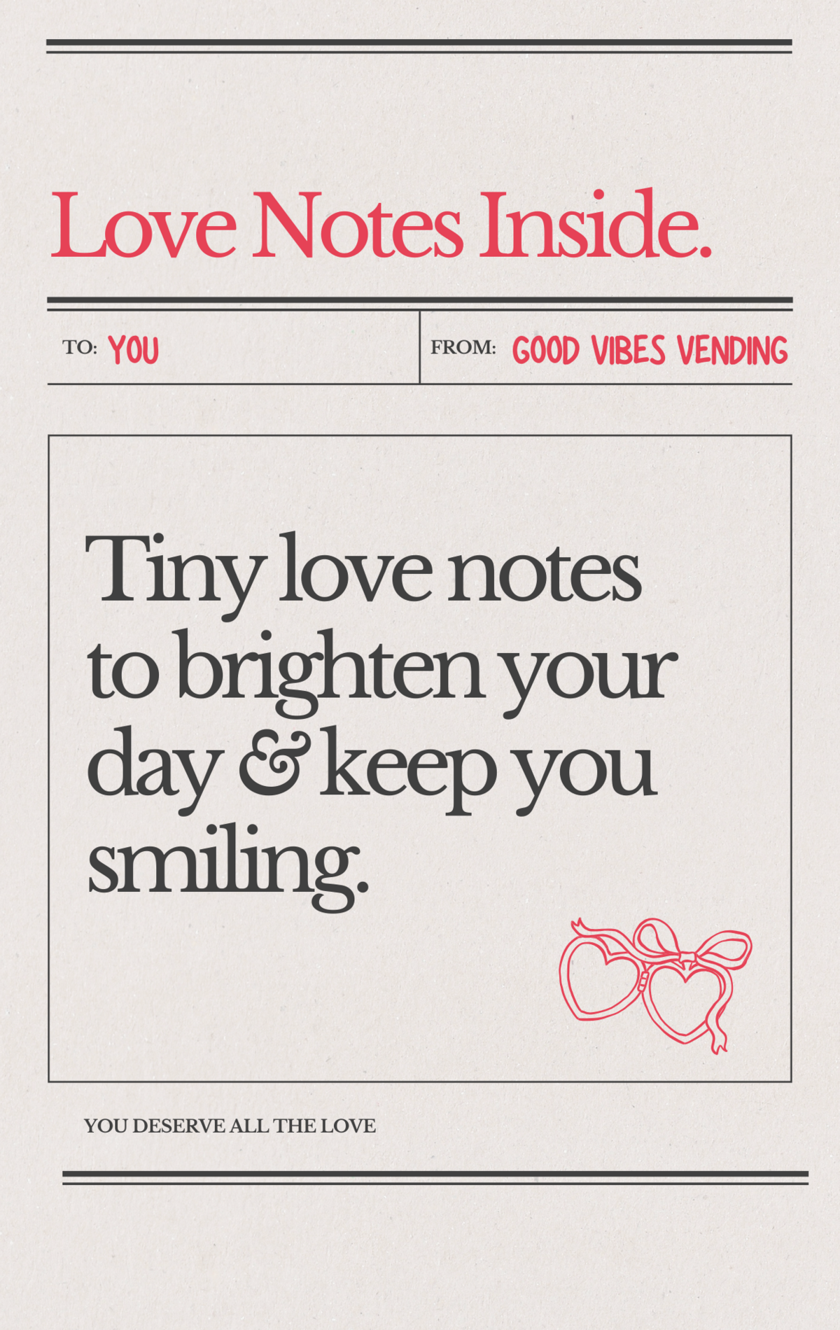 Love notes front poster
