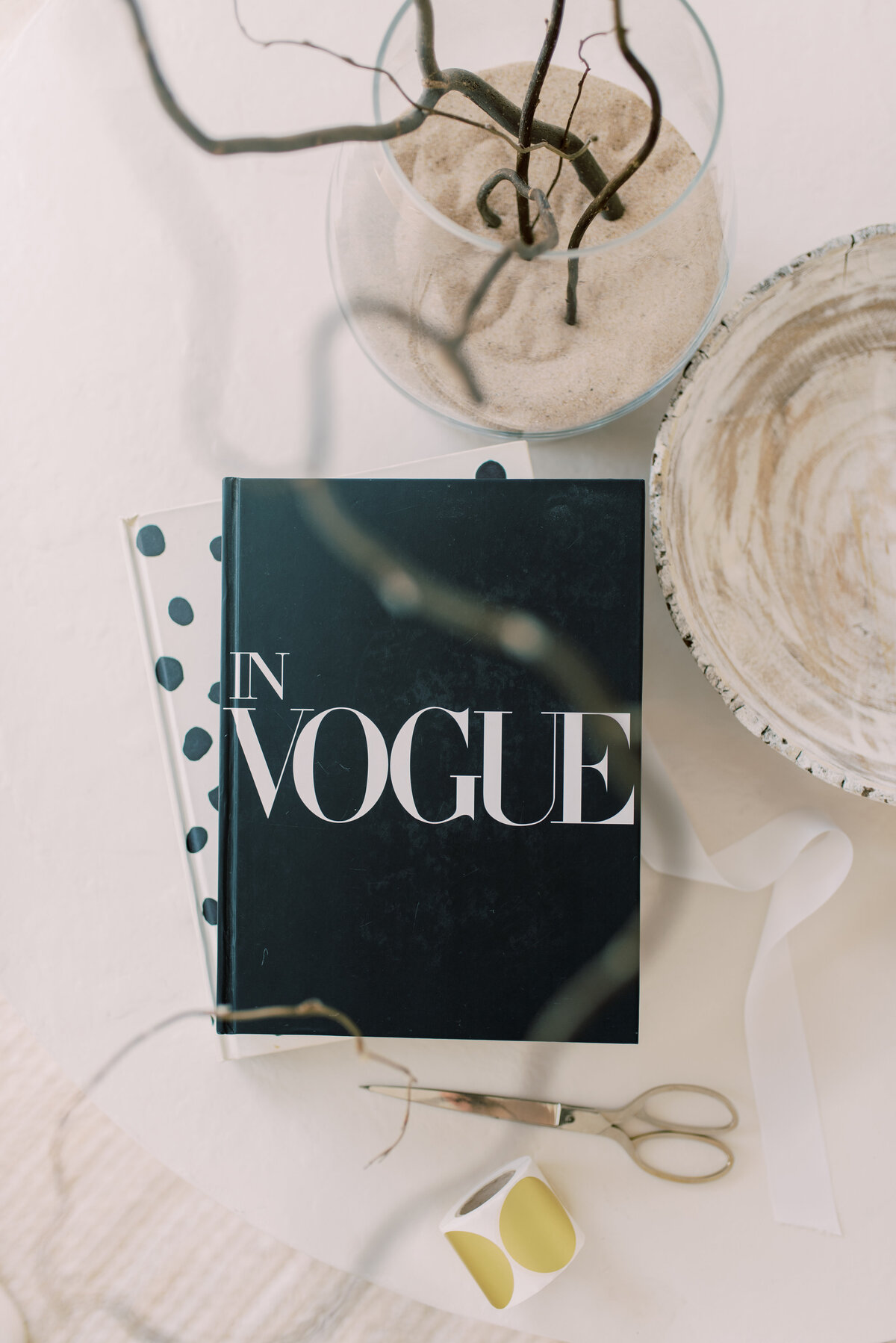 Vogue book in a studio with Charly Goss. She is a stylist