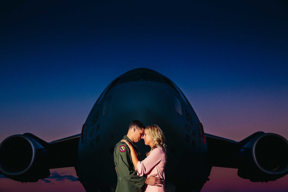 Boeing-C70-Sunset-Engagement-Photos-Charleston-Airforce-Base-Wedding-Photographers-in-Charleston-SC-Fia-Forever-Photography